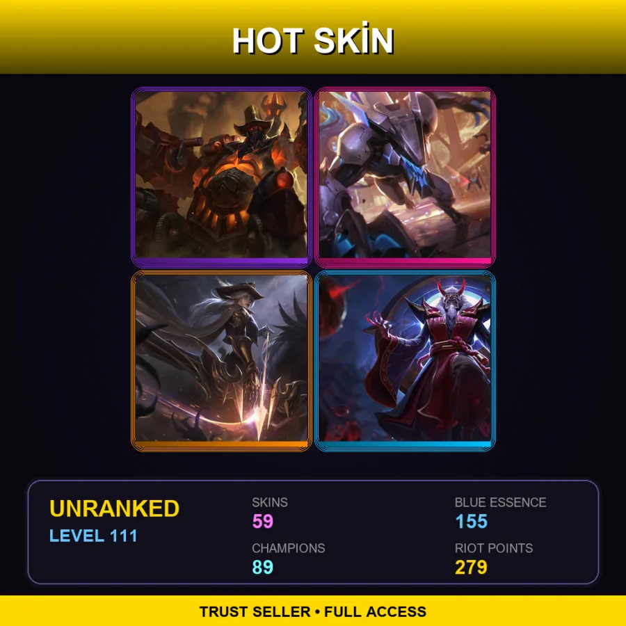 SG | Lv111 | Unranked | 59 Skin | 89 Champ — High Noon Urgot