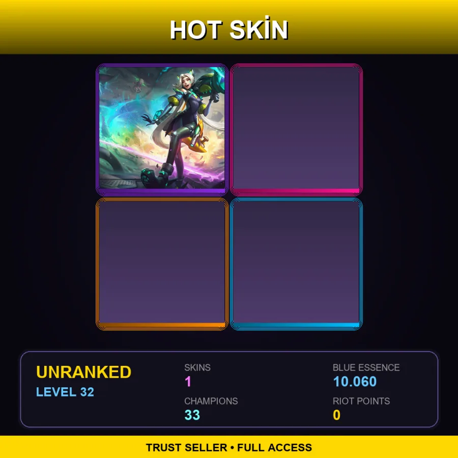 EUW | Lv32 | Unranked | 1 Skin | 33 Champ