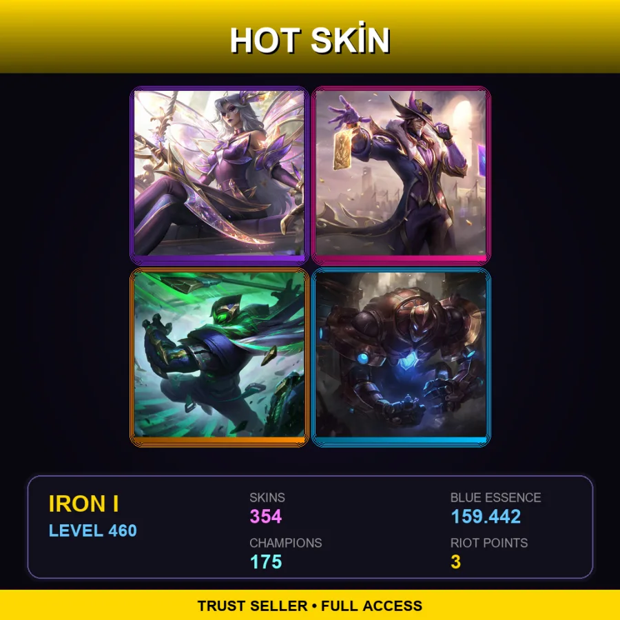 EUNE | Lv460 | Iron I | 354 Skin | 175 Champ — LoL account
