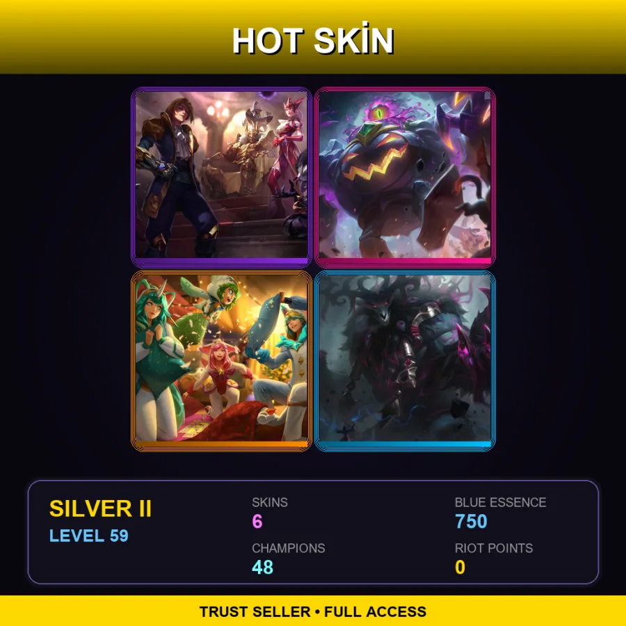 EUW | Lv59 | Silver II | 6 Skin | 48 Champ