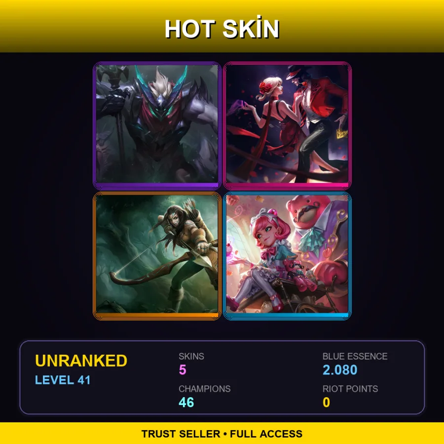 EUW | Lv41 | Unranked | 5 Skin | 46 Champ — LoL account