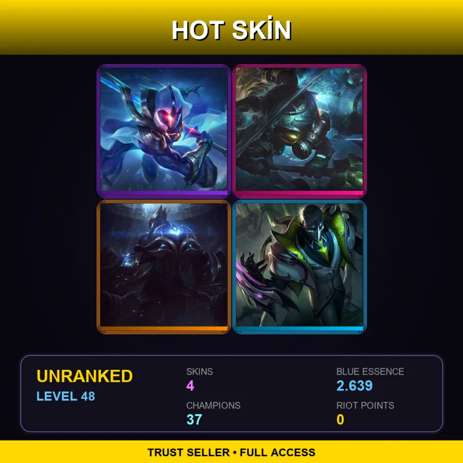 EUW | Lv48 | Unranked | 4 Skin | 37 Champ — Cosmic Blade Master Yi