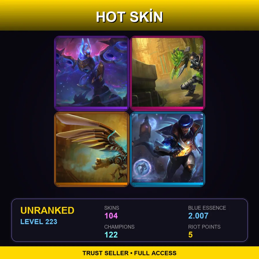 VN | Lv223 | Unranked | 104 Skin | 122 Champ