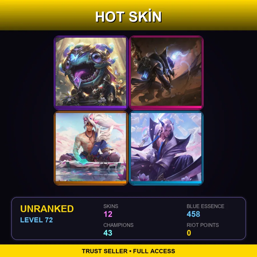 LAS | Lv72 | Unranked | 12 Skin | 43 Champ