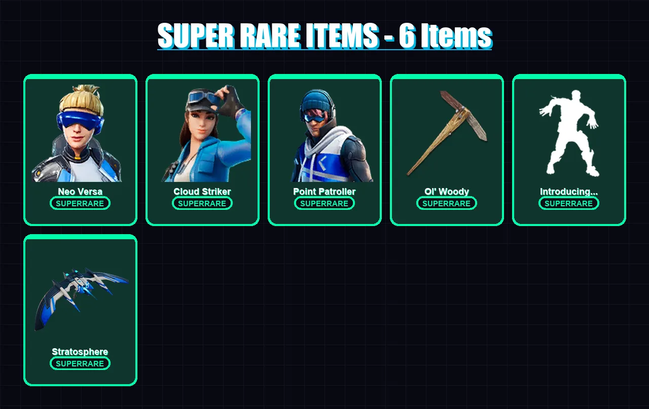 [PS4/PS5/PC] | Neo Versa | Cloud Striker | Point Patroller | Deadpool | Zero | 69 skin | 62 pickaxe | 48 emote | 55 glider | Lv747