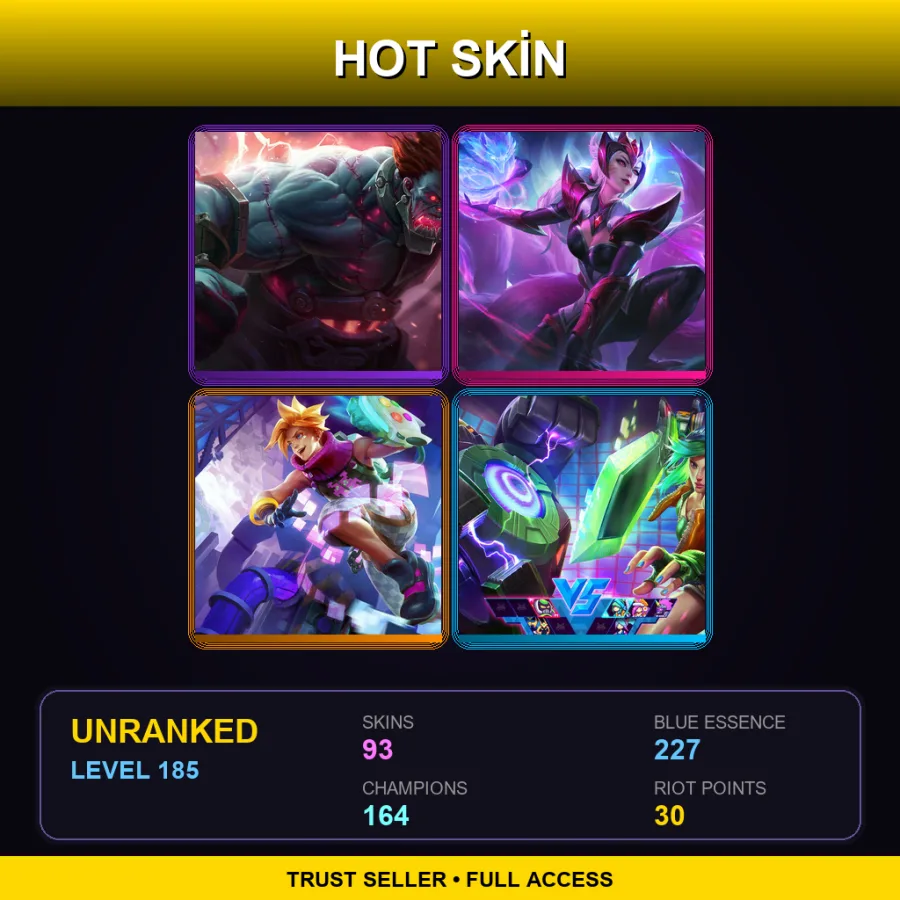 SG | Lv185 | Unranked | 93 Skin | 164 Champ — Battle Queen Qiyana