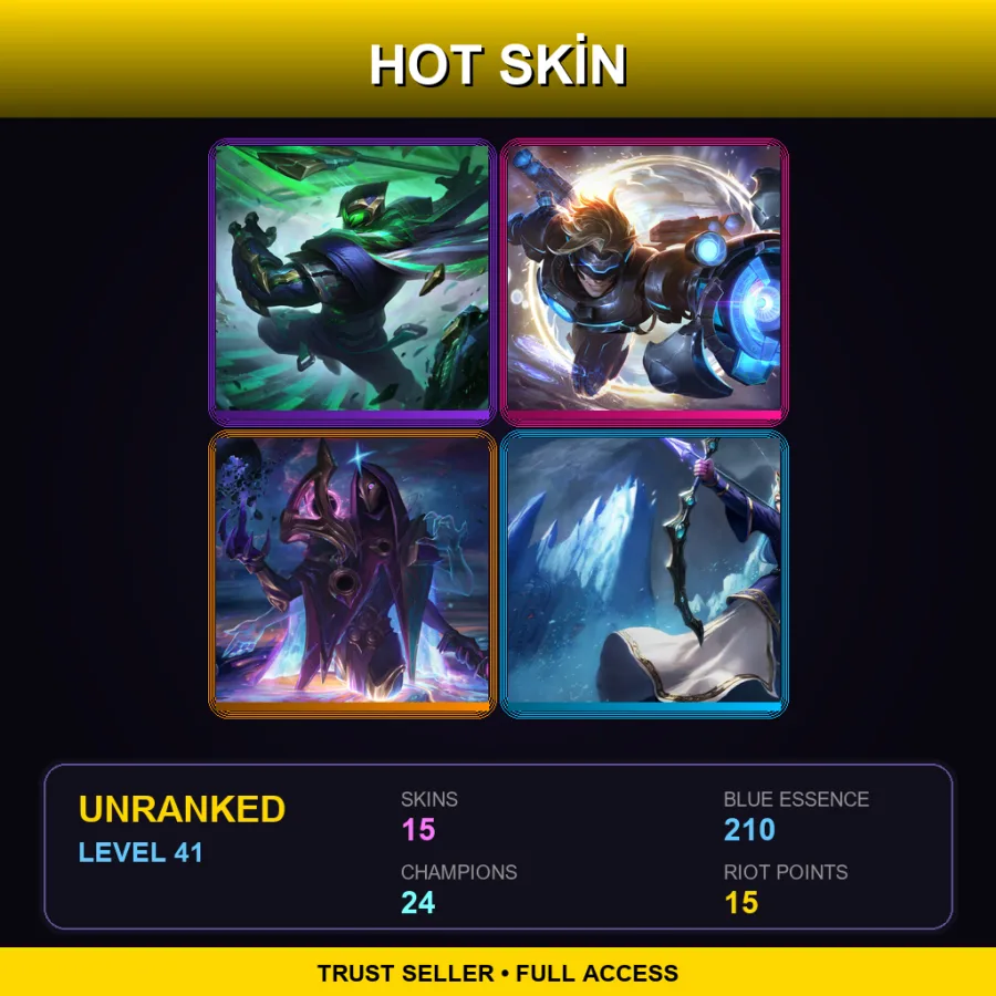 NA | Lv41 | Unranked | 15 Skin | 24 Champ
