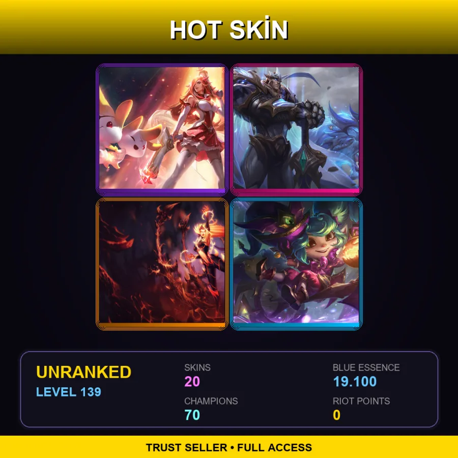 EUNE | Lv139 | Unranked | 20 Skin | 70 Champ