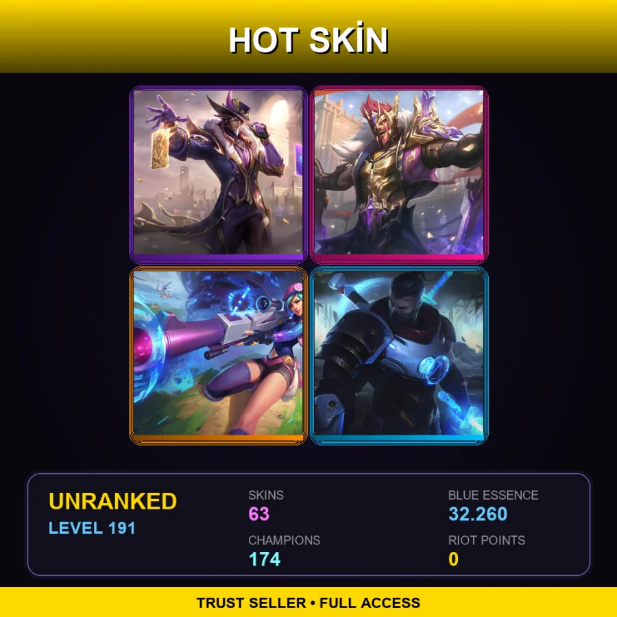 LAN | Lv191 | Unranked | 63 Skin | 174 Champ — Augmented Singed