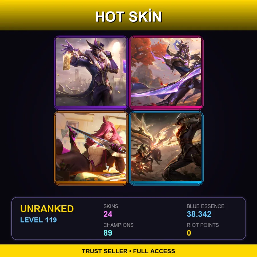 TR | Lv119 | Unranked | 24 Skin | 89 Champ