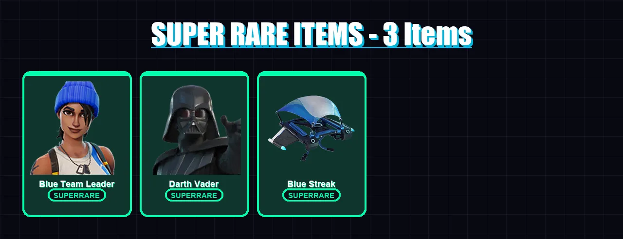 [SWITCH/XBOX/PC] | Blue Team Leader | Darth Vader | Leviathan | The Origin | Malik | 128 skin | 158 pickaxe | 112 emote | 107 glider | Lv1254