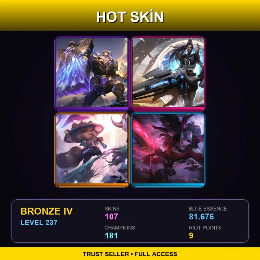 BR | Lv237 | Bronze IV | 107 Skin | 181 Champ