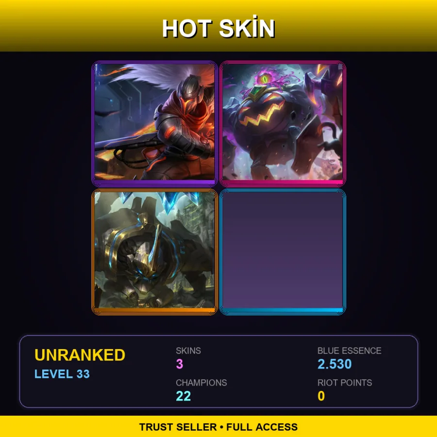 TR | Lv33 | Unranked | 3 Skin | 22 Champ