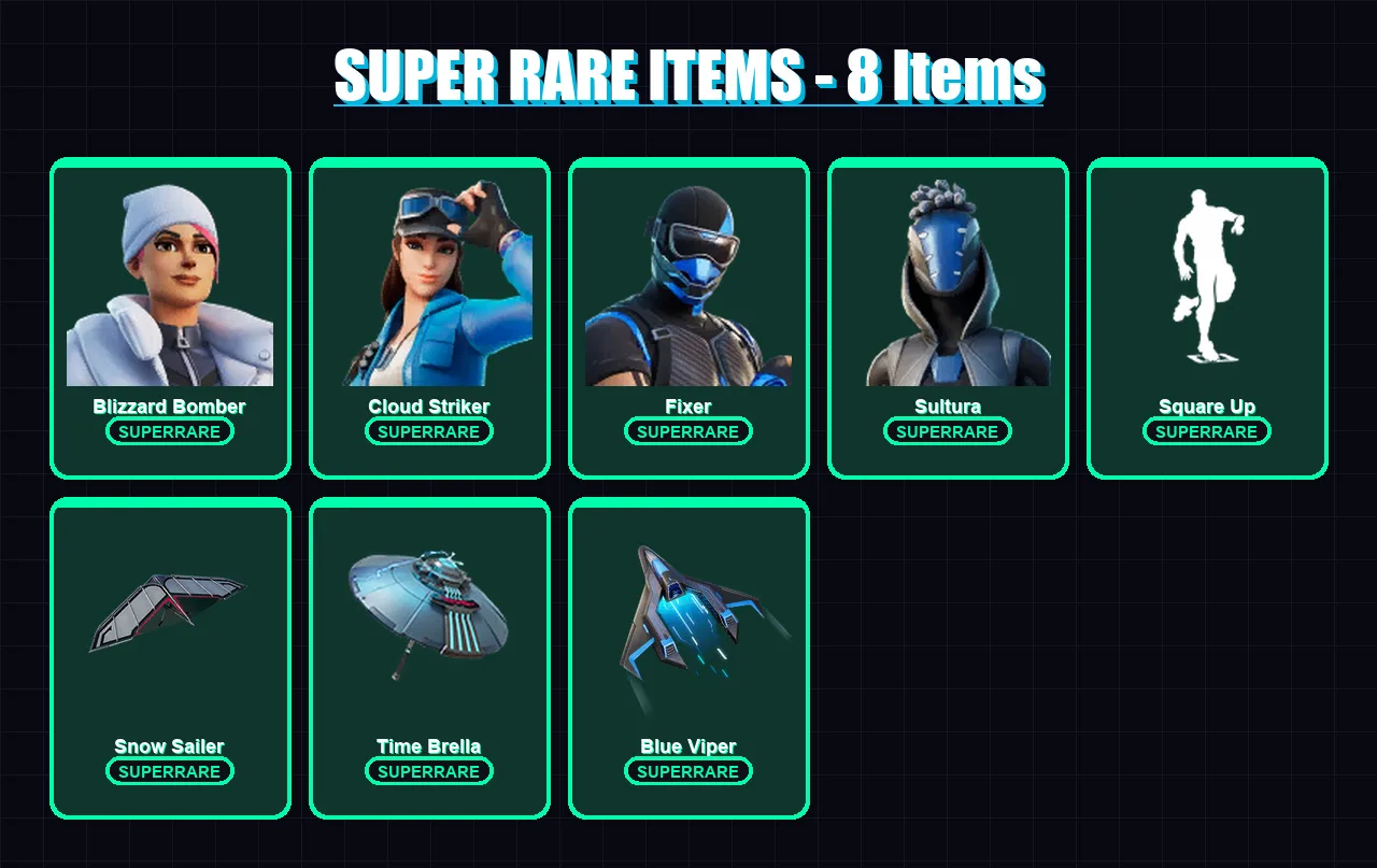[PC/XBOX] | Blizzard Bomber | Cloud Striker | Fixer | Sultura | Spectra Knight | 29 skin | 63 pickaxe | 48 emote | 54 glider | Lv676