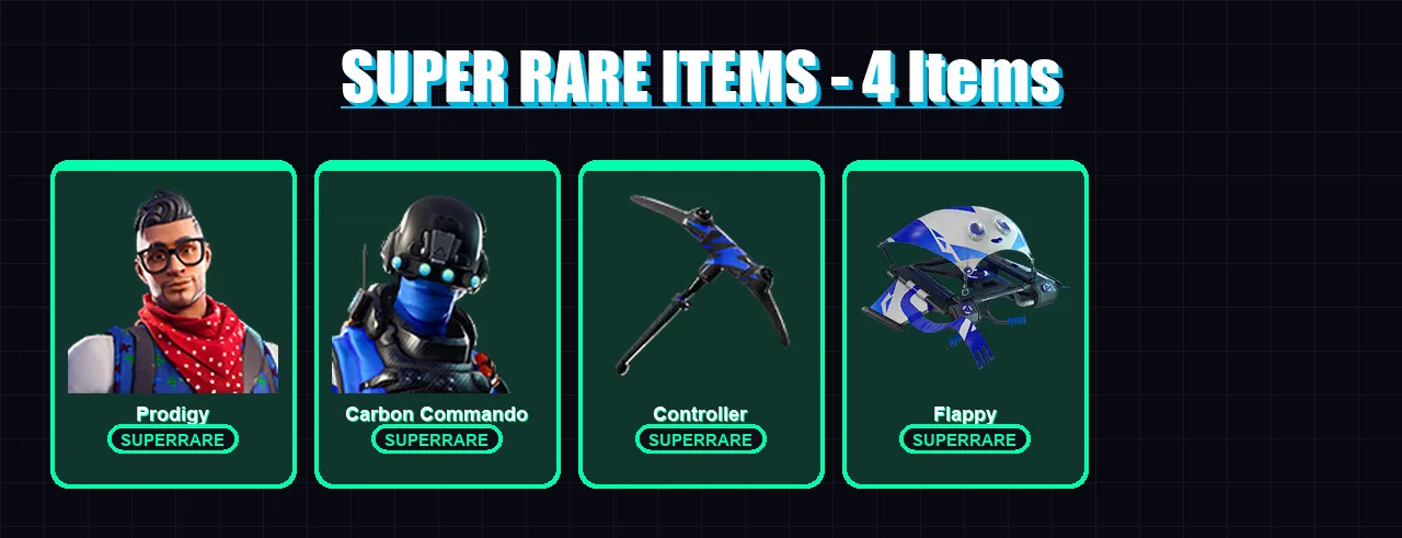 [PS4/PS5/XBOX/PC] | Prodigy | Carbon Commando | Hybrid | The Prisoner | The Ice King | 14 skin | 12 pickaxe | 13 emote | 13 glider | Lv107 — Fortnite account