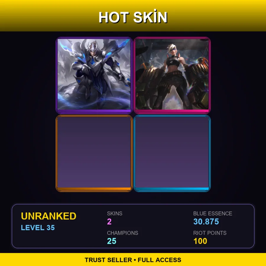 EUW | Lv35 | Unranked | 2 Skin | 25 Champ