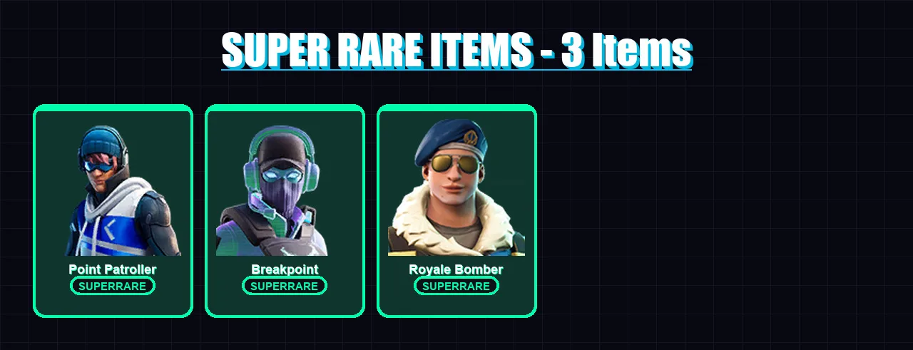 [PC/XBOX/PSN] | Point Patroller | Breakpoint | Royale Bomber | Catalyst | Sorana | 90 skin | 95 pickaxe | 114 emote | 93 glider | Lv1502