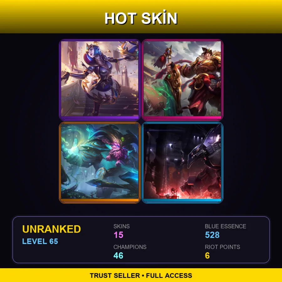 SG | Lv65 | Unranked | 15 Skin | 46 Champ