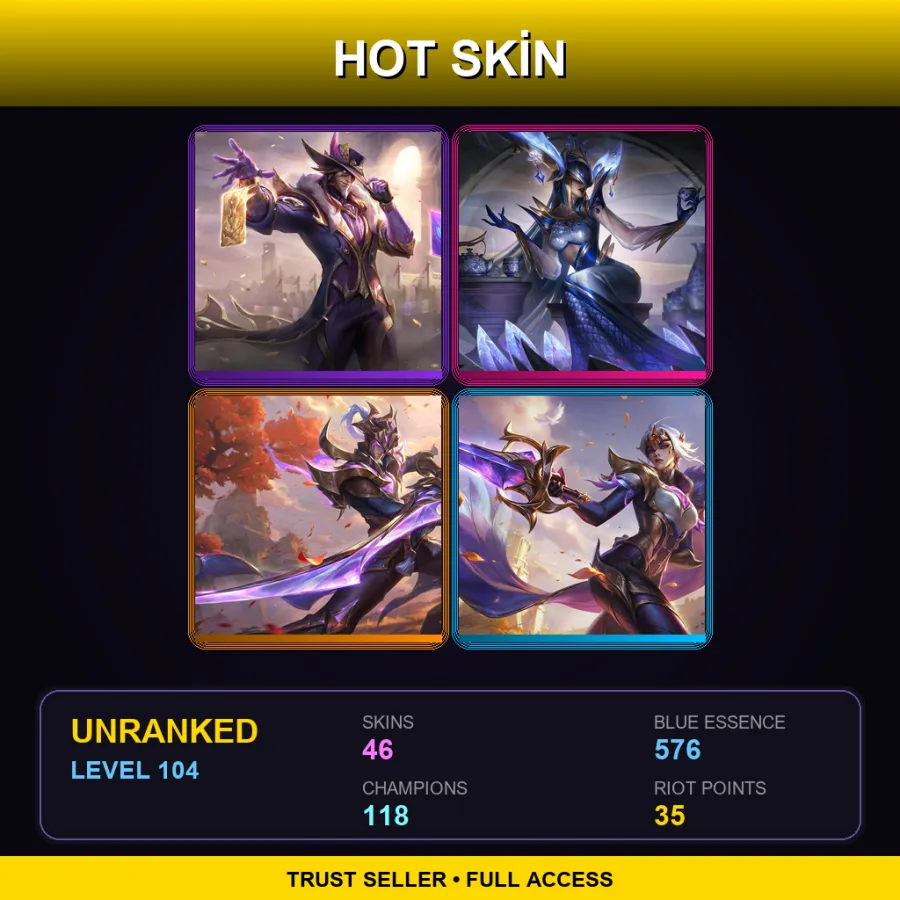 SG | Lv104 | Unranked | 46 Skin | 118 Champ
