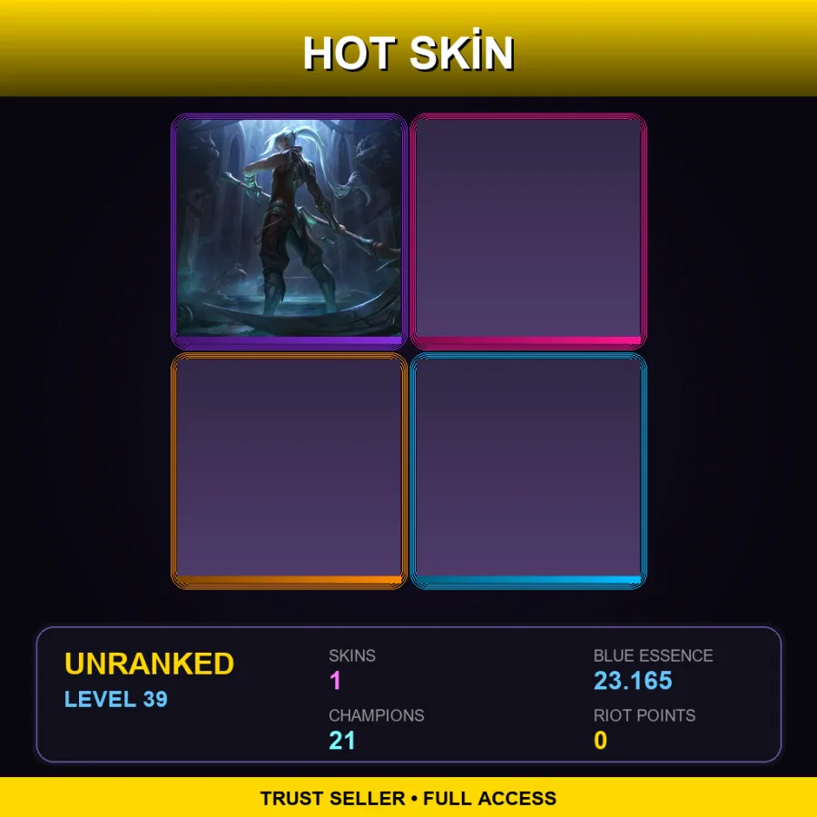 LAN | Lv39 | Unranked | 1 Skin | 21 Champ — Soulhunter Kayn
