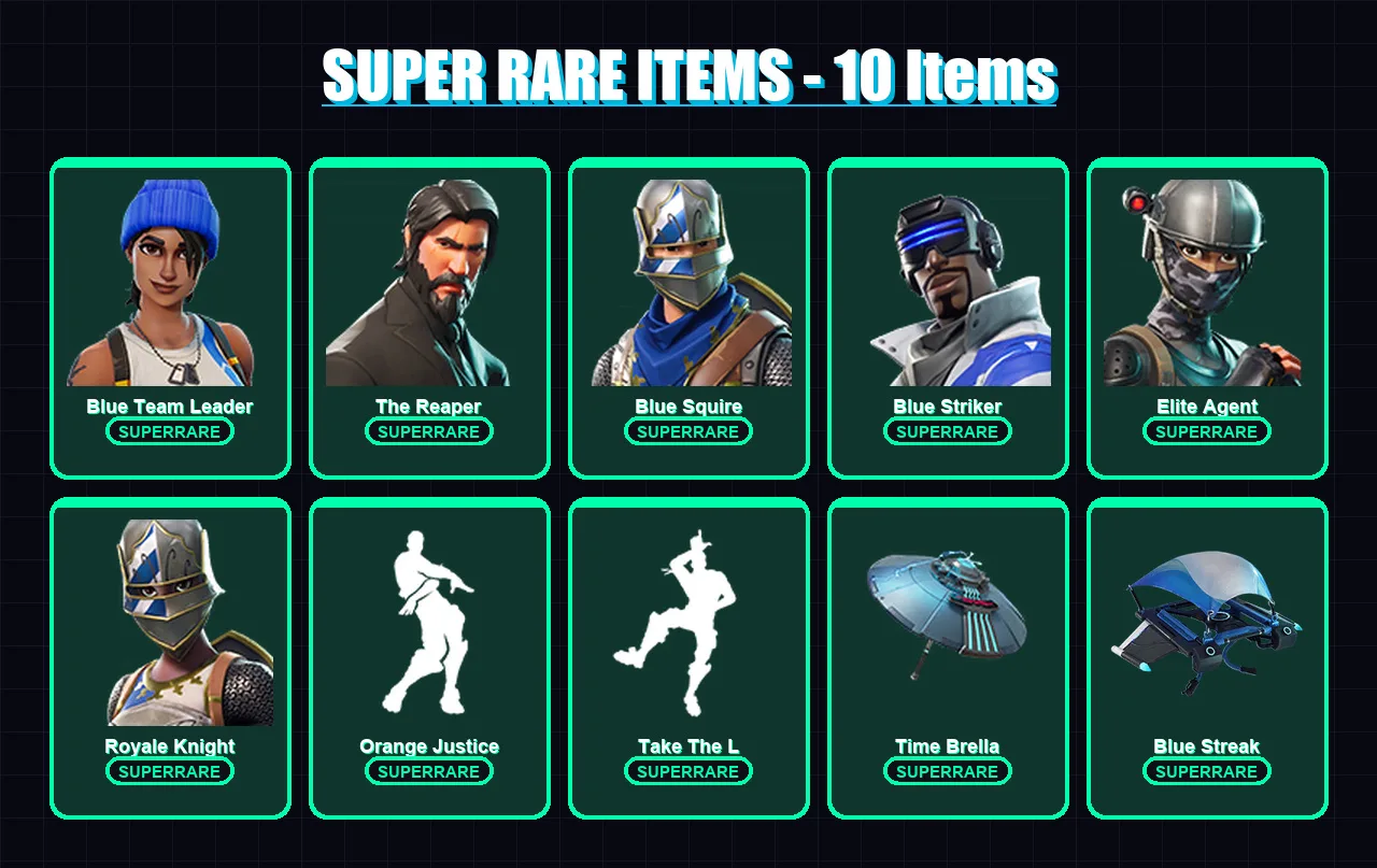 [PC/XBOX] | Blue Team Leader | The Reaper | Blue Squire | Blue Striker | Elite Agent | 43 skin | 76 pickaxe | 63 emote | 69 glider | Lv1341