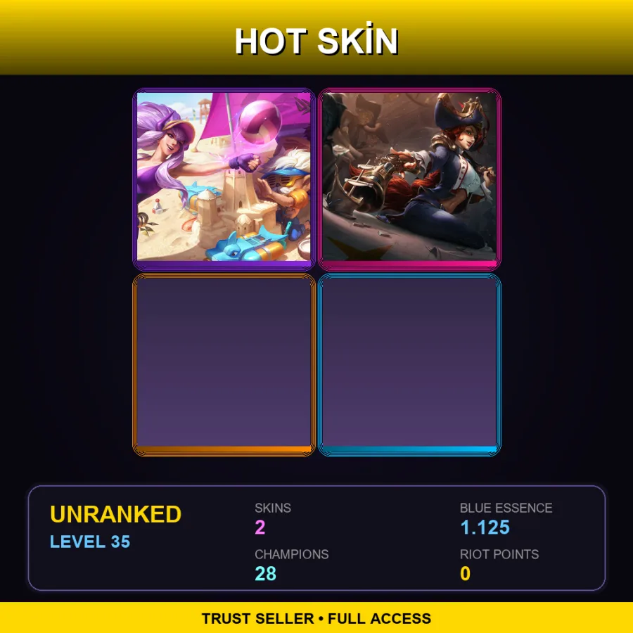 EUW | Lv35 | Unranked | 2 Skin | 28 Champ