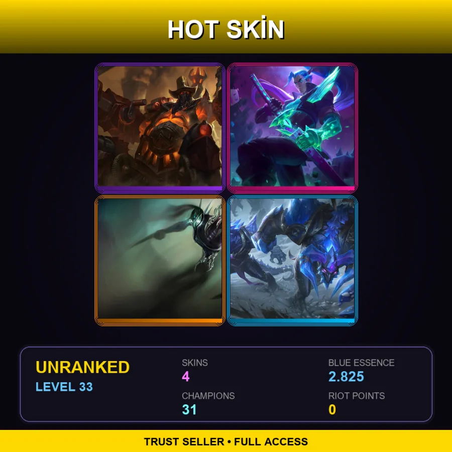 LAS | Lv33 | Unranked | 4 Skin | 31 Champ
