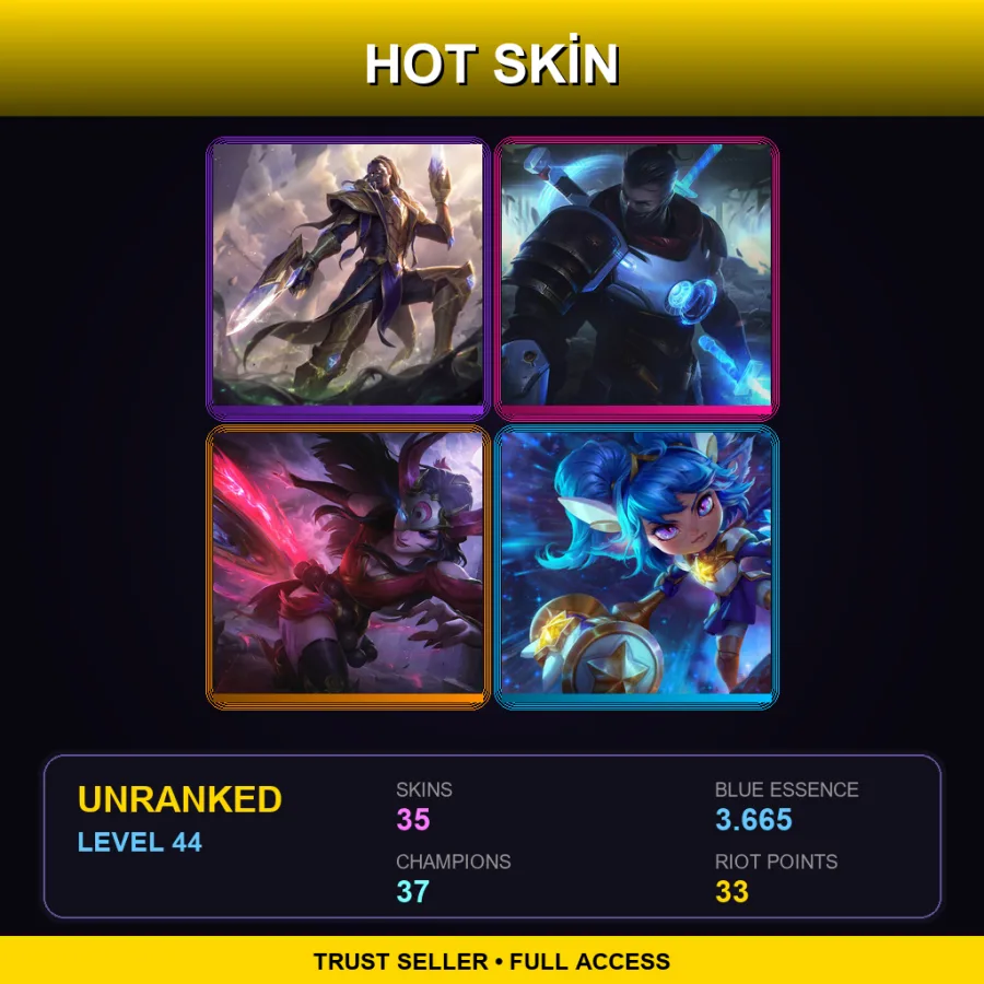EUW | Lv44 | Unranked | 35 Skin | 37 Champ