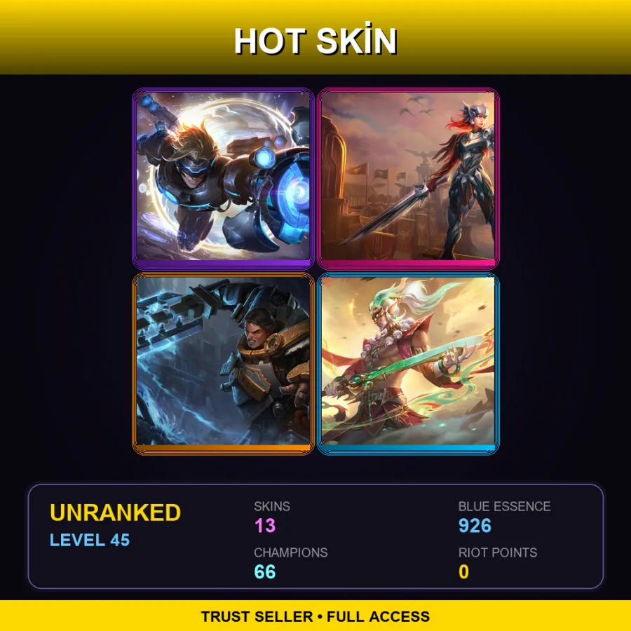 LAS | Lv45 | Unranked | 13 Skin | 66 Champ
