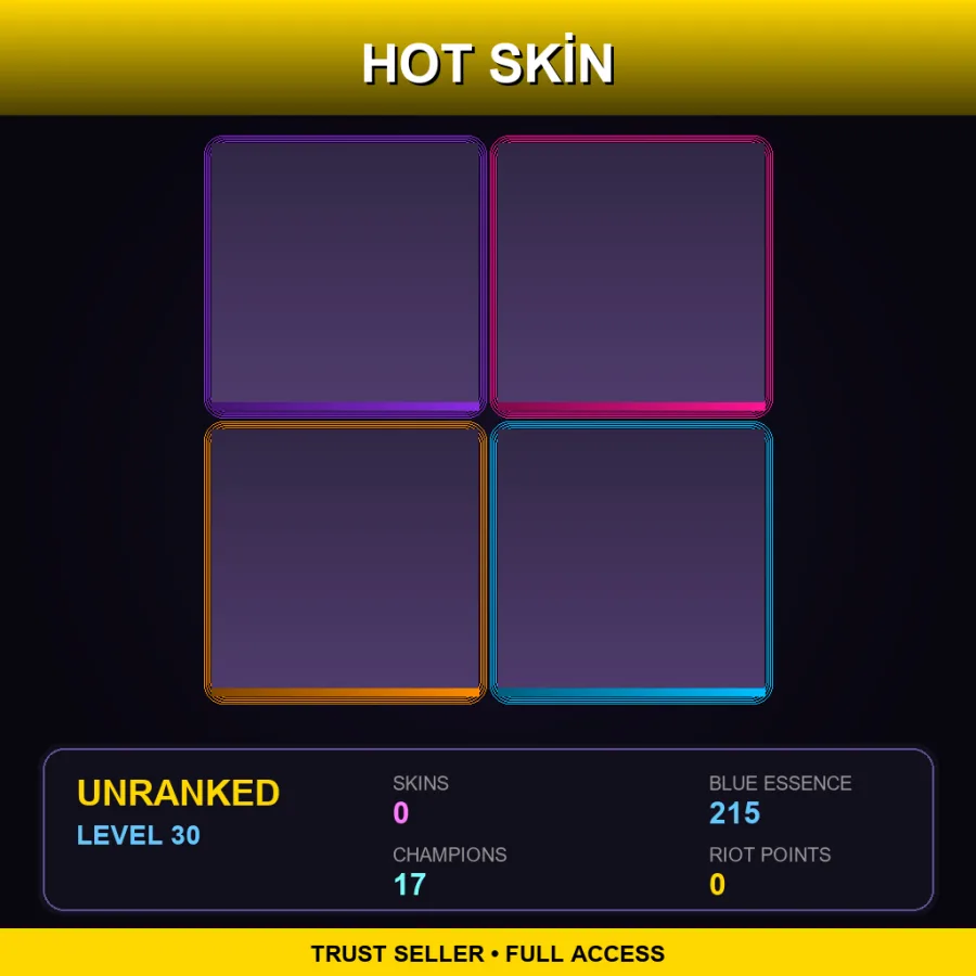 EUW | Lv30 | Unranked | 0 Skin | 17 Champ
