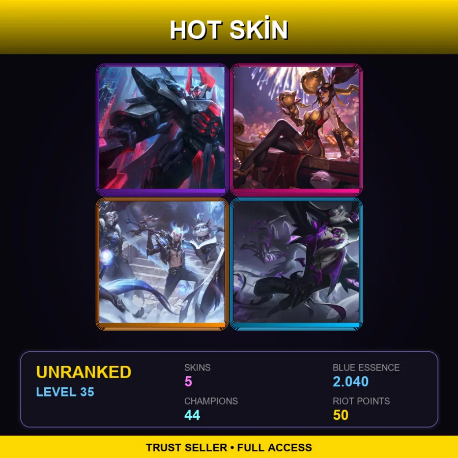 TR | Lv35 | Unranked | 5 Skin | 44 Champ