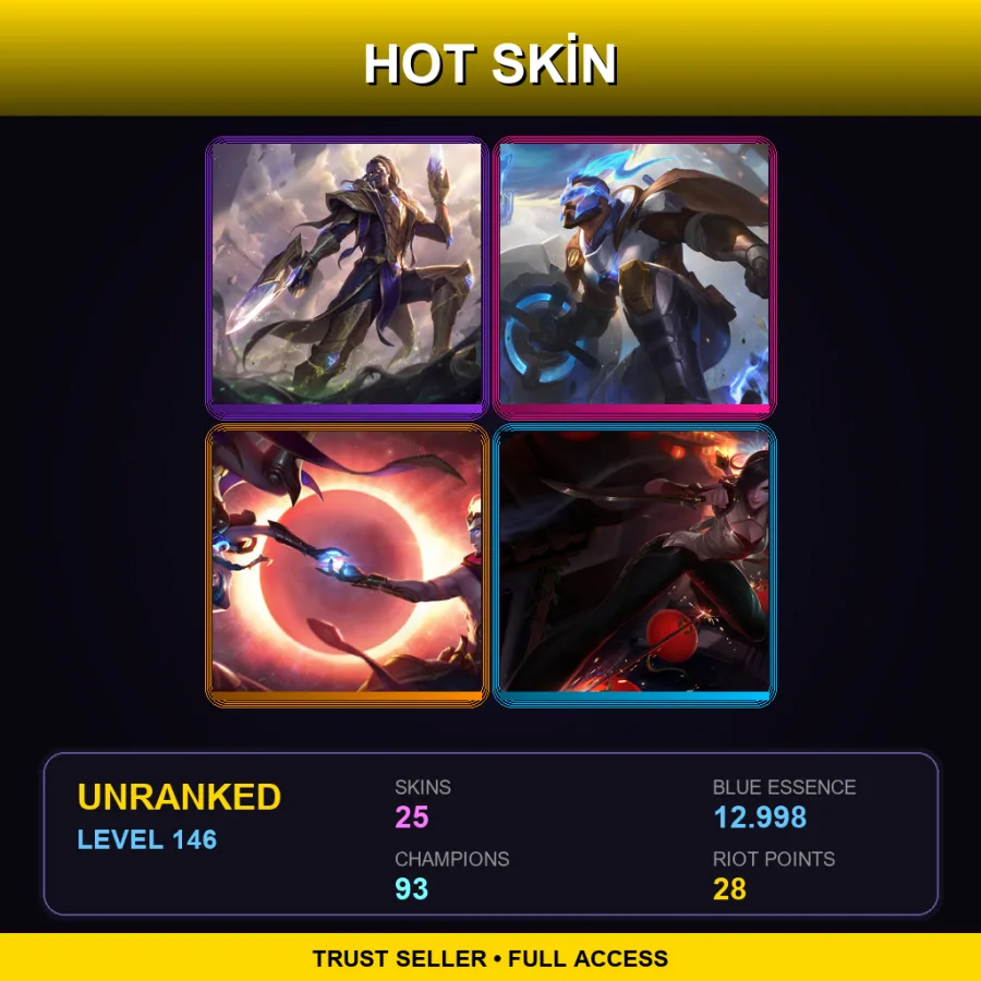 TR | Lv146 | Unranked | 25 Skin | 93 Champ