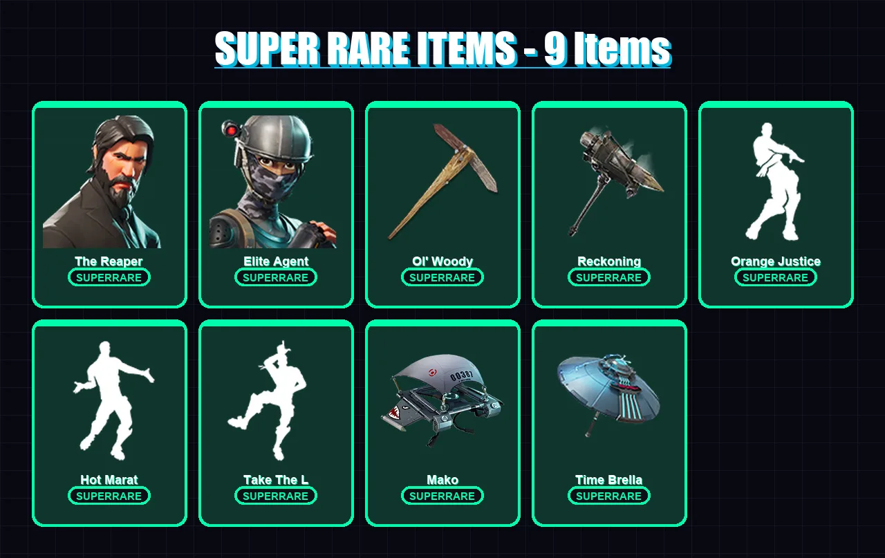 [PC/PSN] | The Reaper | Elite Agent | Calamity | Dark Voyager | Valeria | 66 skin | 55 pickaxe | 72 emote | 64 glider | Lv991