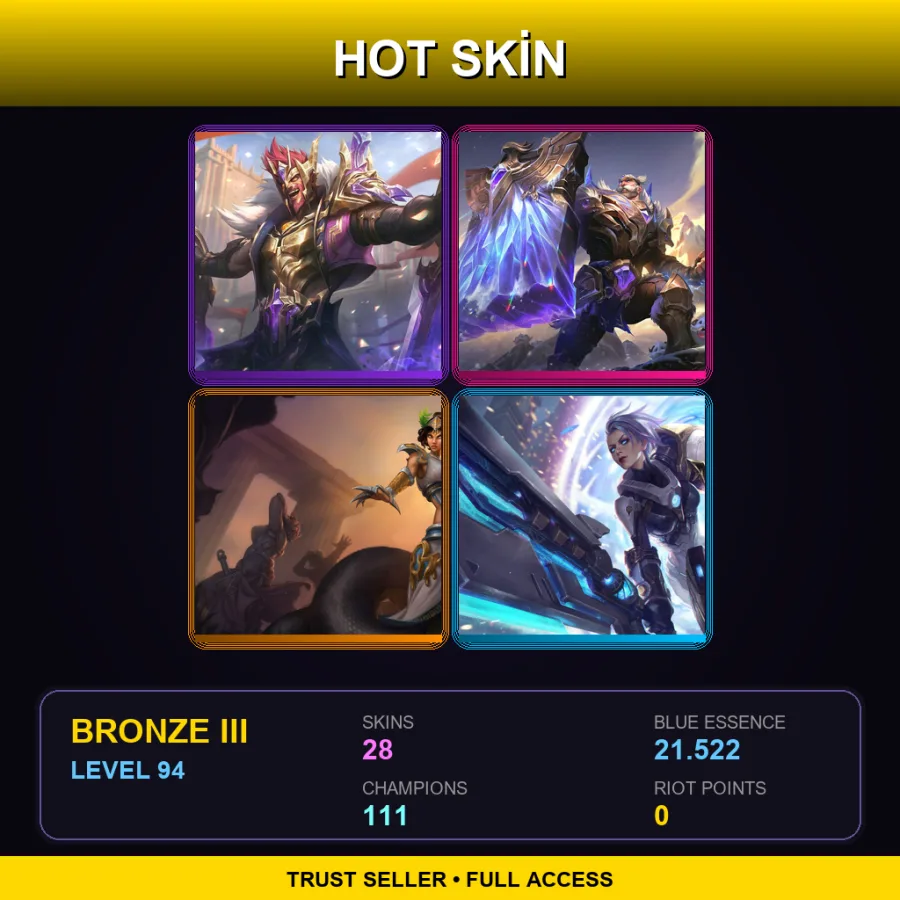 LAN | Lv94 | Bronze III | 28 Skin | 111 Champ