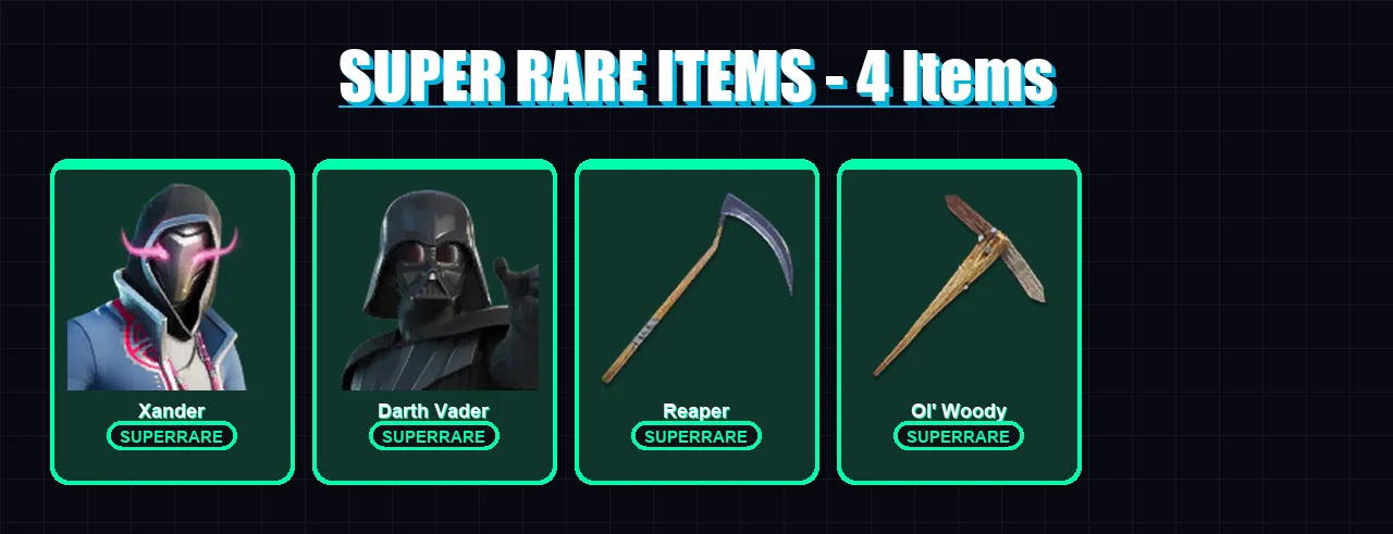 [PC/XBOX] | Xander | Darth Vader | The Imagined | Paradigm (Reality-659) | Ronin | 133 skin | 128 pickaxe | 90 emote | 60 glider | Lv1264