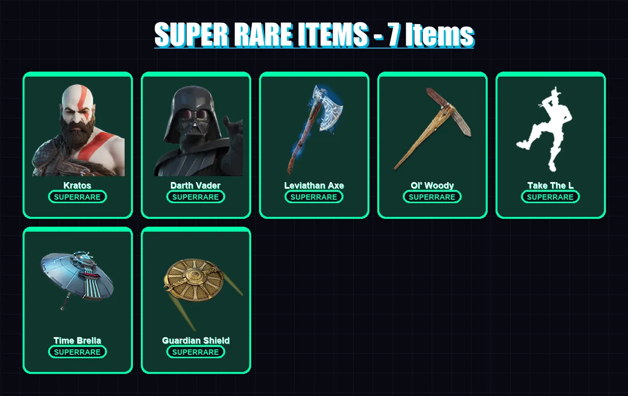[PS4/PS5/PC] | Kratos | Darth Vader | Eternal Knight | Snap | Twyn | 128 skin | 183 pickaxe | 123 emote | 147 glider | Lv1778