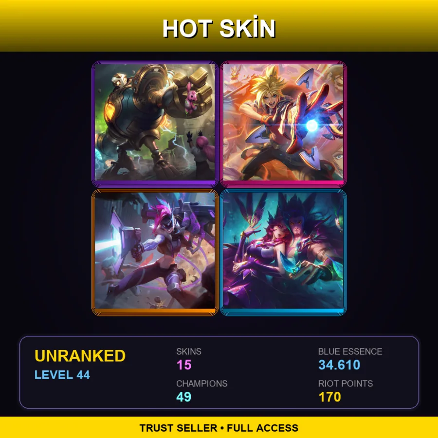 EUW | Lv44 | Unranked | 15 Skin | 49 Champ