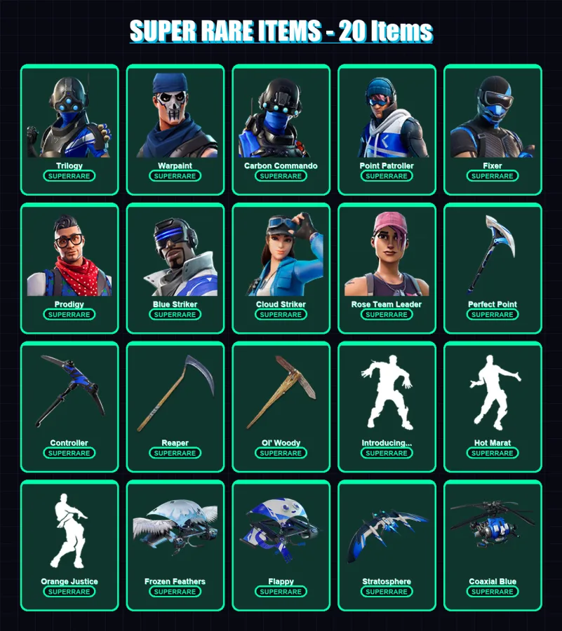 [PC/XBOX] | Trilogy | Warpaint | Carbon Commando | Point Patroller | Fixer | 94 skin | 108 pickaxe | 113 emote | 99 glider | Lv1482