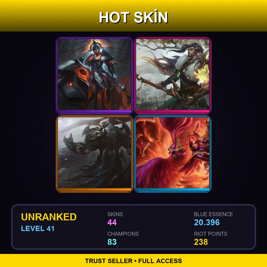 NA | Lv41 | Unranked | 44 Skin | 83 Champ — LoL account