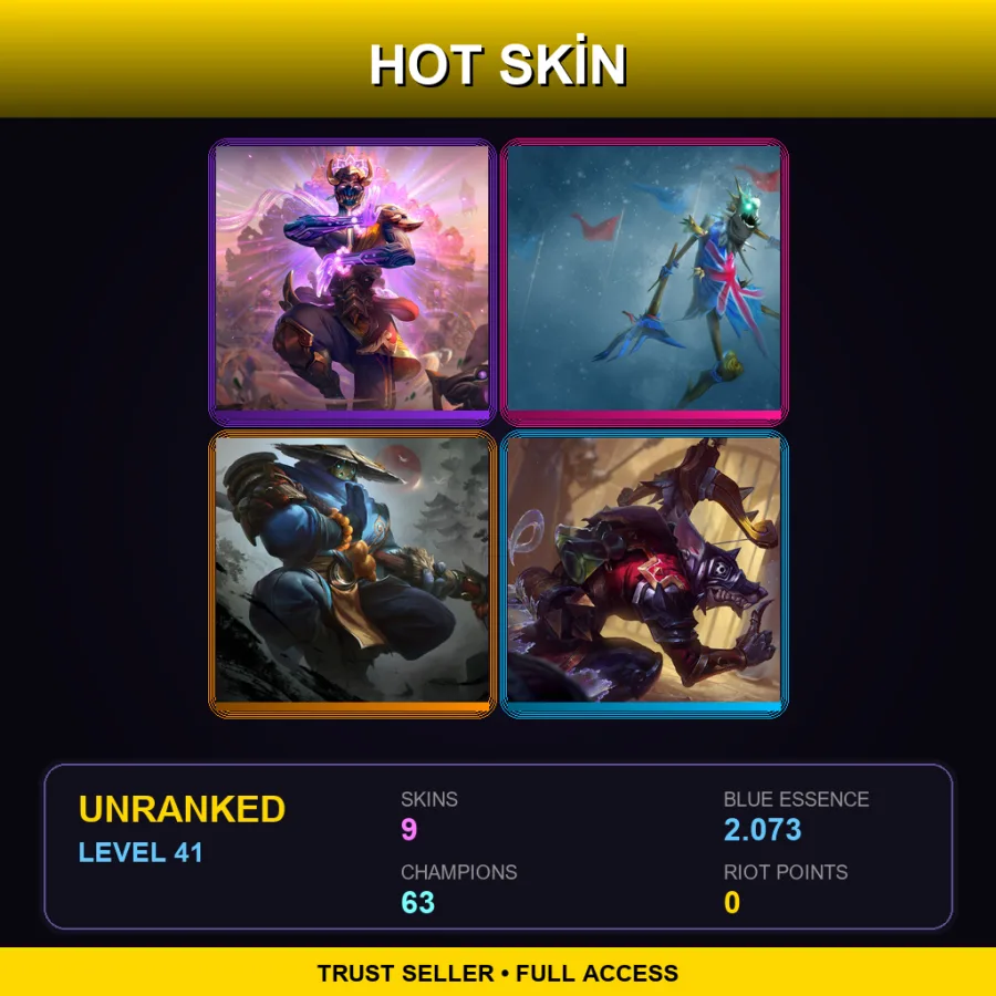 LAS | Lv41 | Unranked | 9 Skin | 63 Champ — Temple Jax
