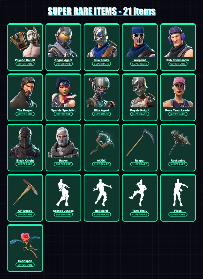 [PC/XBOX/PSN] | Psycho Bandit | Rogue Agent | Blue Squire | Warpaint | Sub Commander | 103 skin | 81 pickaxe | 92 emote | 72 glider | Lv817