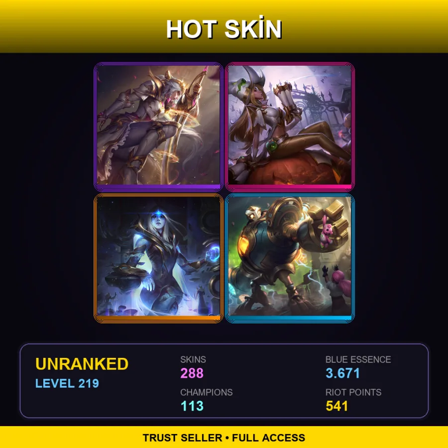 EUNE | Lv219 | Unranked | 288 Skin | 113 Champ with Thresh