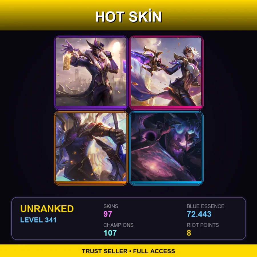 LAN | Lv341 | Unranked | 97 Skin | 107 Champ