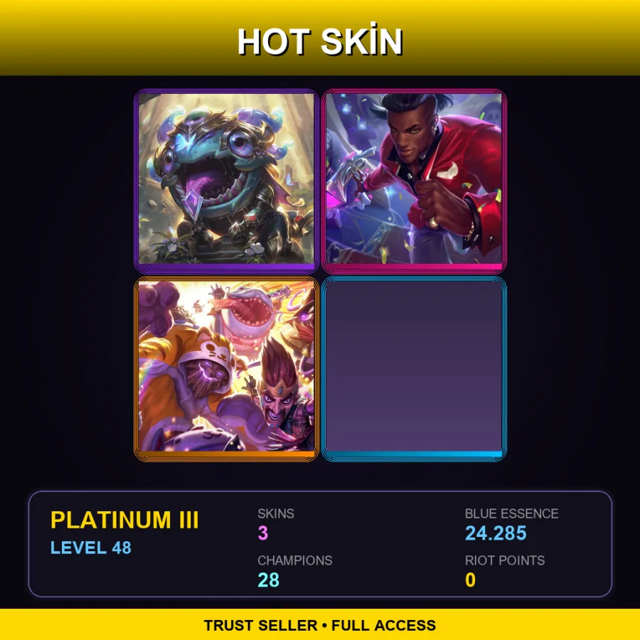 EUW | Victorious Kog'Maw | Heartseeker Lucian | Draven Draven | 3 Skin | 28 Champ | Platinum III | Lv48