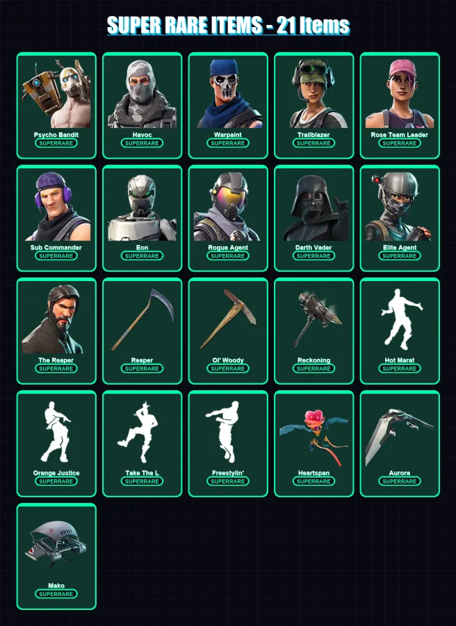 [PC/PSN] | Psycho Bandit | Havoc | Warpaint | Trailblazer | Rose Team Leader | 283 skin | 224 pickaxe | 212 emote | 195 glider | Lv2275 — Fortnite account