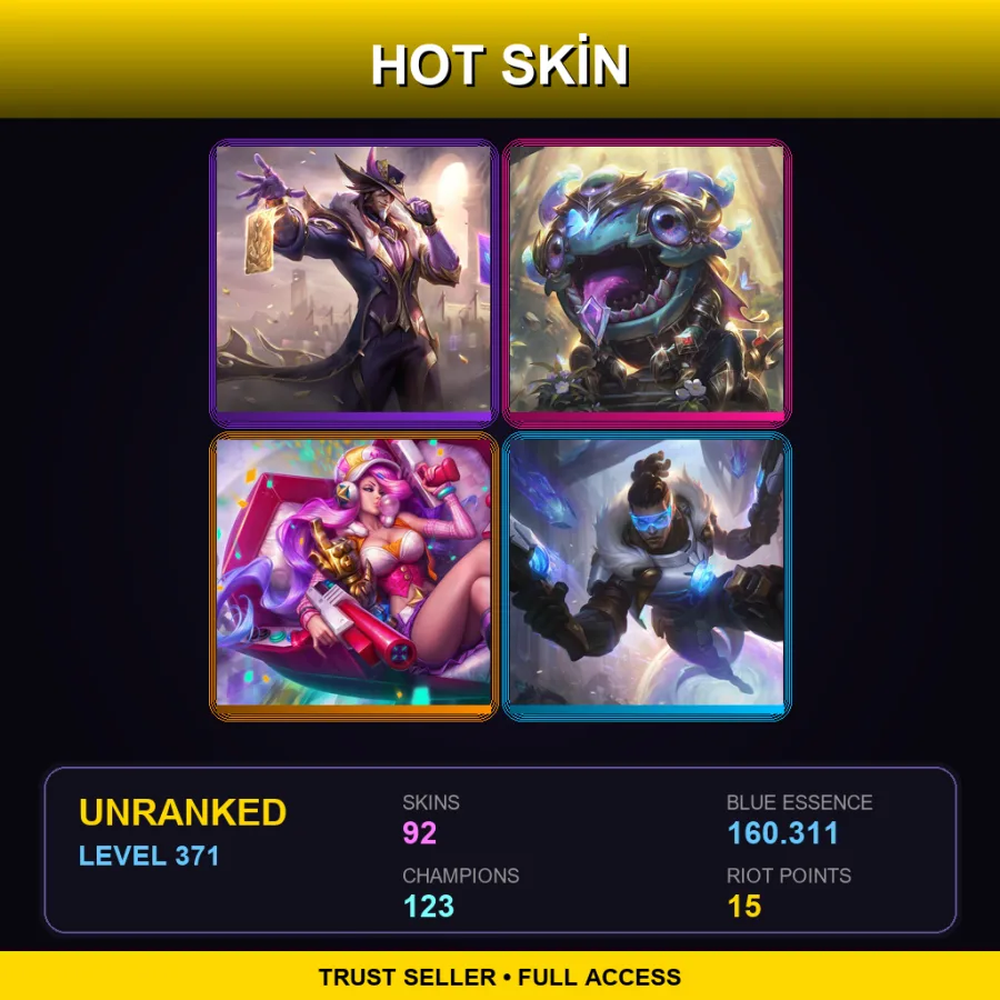 LAN | Lv371 | Unranked | 92 Skin | 123 Champ