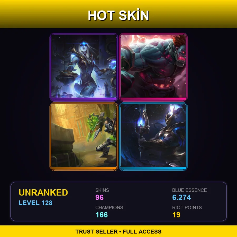 VN | Lv128 | Unranked | 96 Skin | 166 Champ — Shamrock Malphite
