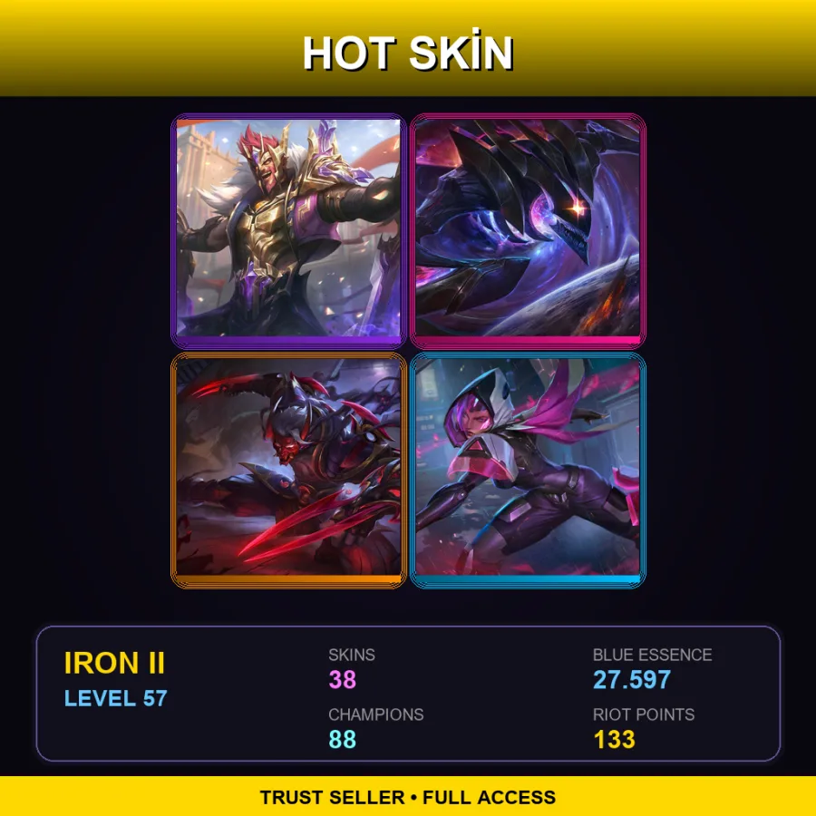 TW | Lv57 | Iron II | 38 Skin | 88 Champ