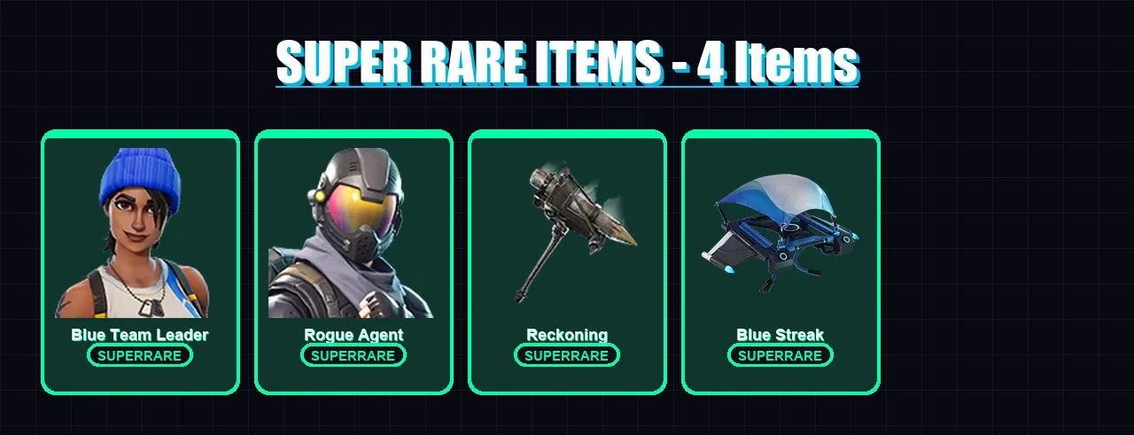 [PS4/PS5/PC] | Blue Team Leader | Rogue Agent | Drift | Carbide | Calamity | 11 skin | 6 pickaxe | 4 emote | 10 glider | Lv67