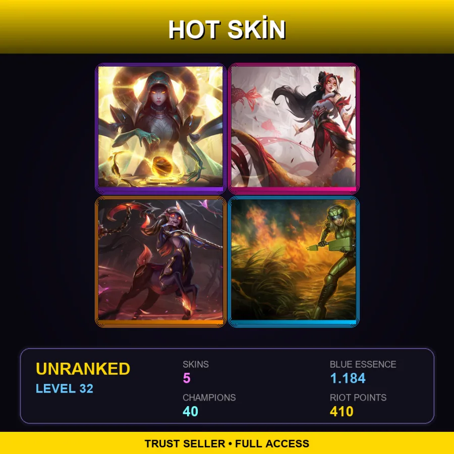 NA | Lv32 | Unranked | 5 Skin | 40 Champ